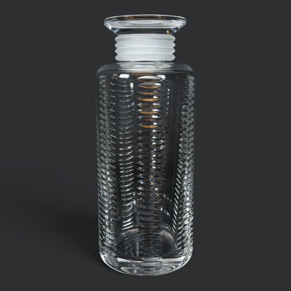 8.5" SAINT LOUIS Clear Cut Crystal Glass Whiskey Decanter Vintage RARE